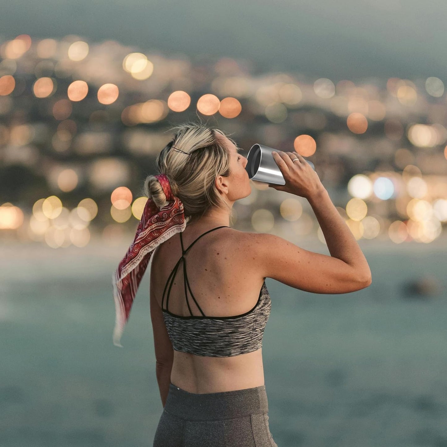 20 oz Tumbler Coffee Tavel Tumblers Bulk with Lid Stainless Steel Double Wall Vacuum Insulated Mug Powder Coated Cups fit Car Cupholder for Hot and Cold - Stainless Steel, 8Pack