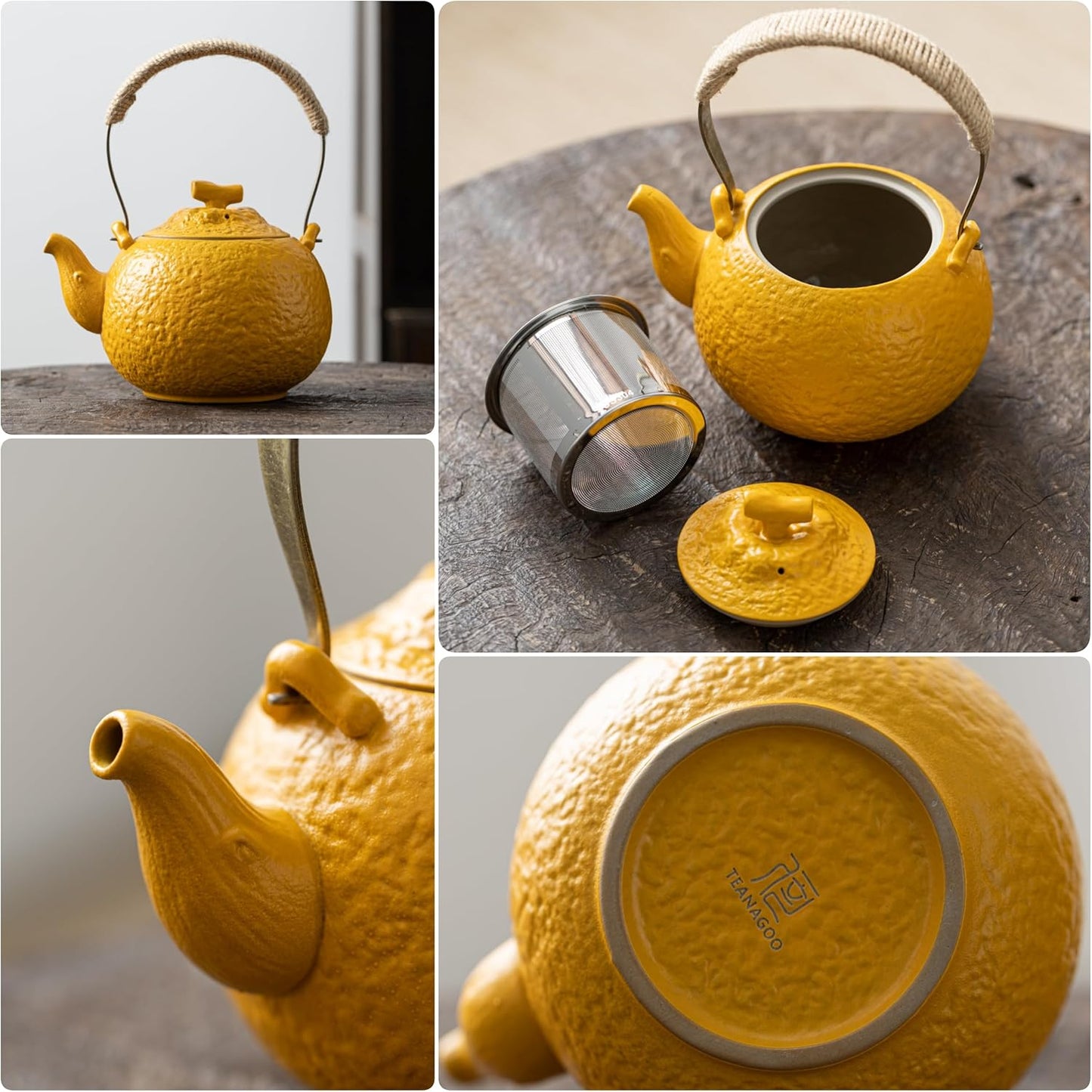 TEANAGOO Japanese Tea Set, Chinese Tea Sets, Porcelain Japanese Tea Cups, Chinese Gongfu Tea Set, Asian Tea Set for Adults, Japanese Teapot Set, 1 Teapot (700ml/25oz) + 4 Tea Cups(205ml/7.2oz), U4