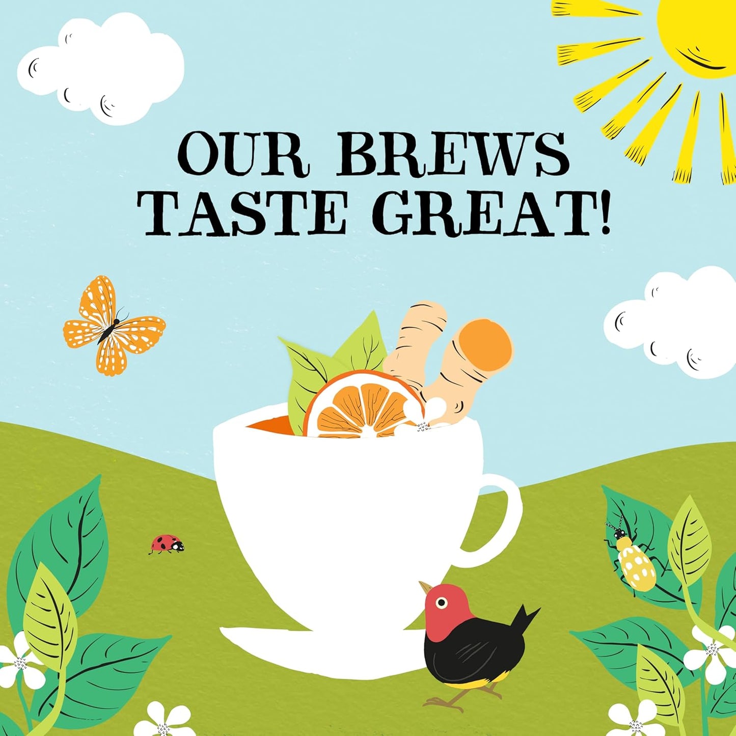 Clipper Tea, Orange & Turmeric, Organic Tea with Licorice Root, Orange Peel and Hibiscus, Plant Based Herbal Tea, Caffeine Free British Tea, 1 Pack, 20 Unbleached Tea Bags