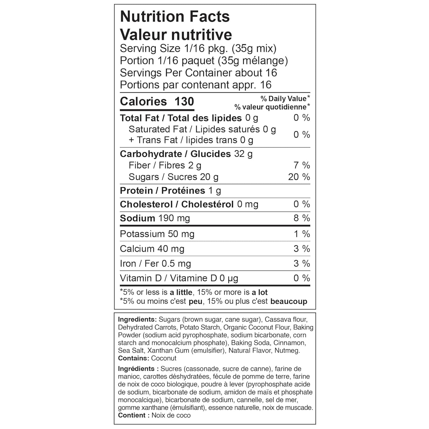 XO Baking Co. Gluten Free Carrot Cake Gourmet Cake Mix; Contains Real Carrots; Non-GMO; Kosher; Rice Free; Soy Free; Dairy Free; Peanut Free; No Preservatives; No Artificial Flavors or Colors, 2-Pack