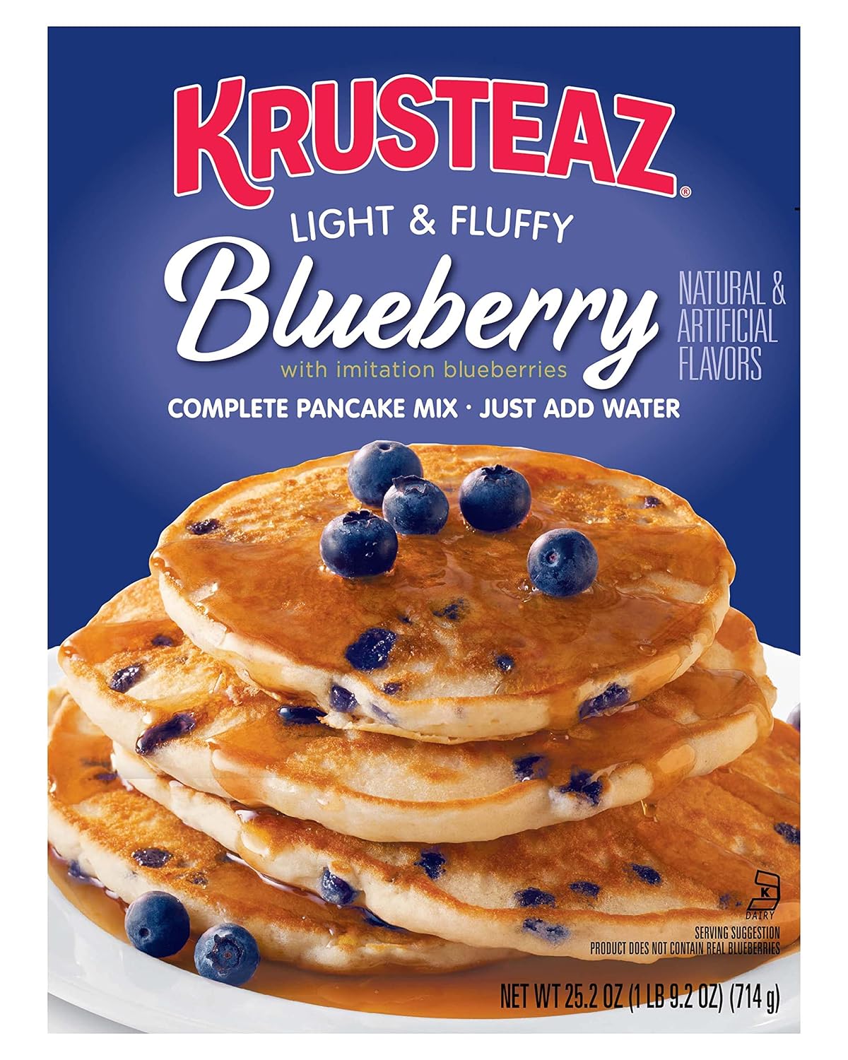 Krusteaz Light & Fluffy Complete Pancake Mix, Blueberry 25.2 Ounce (Pack of 3)