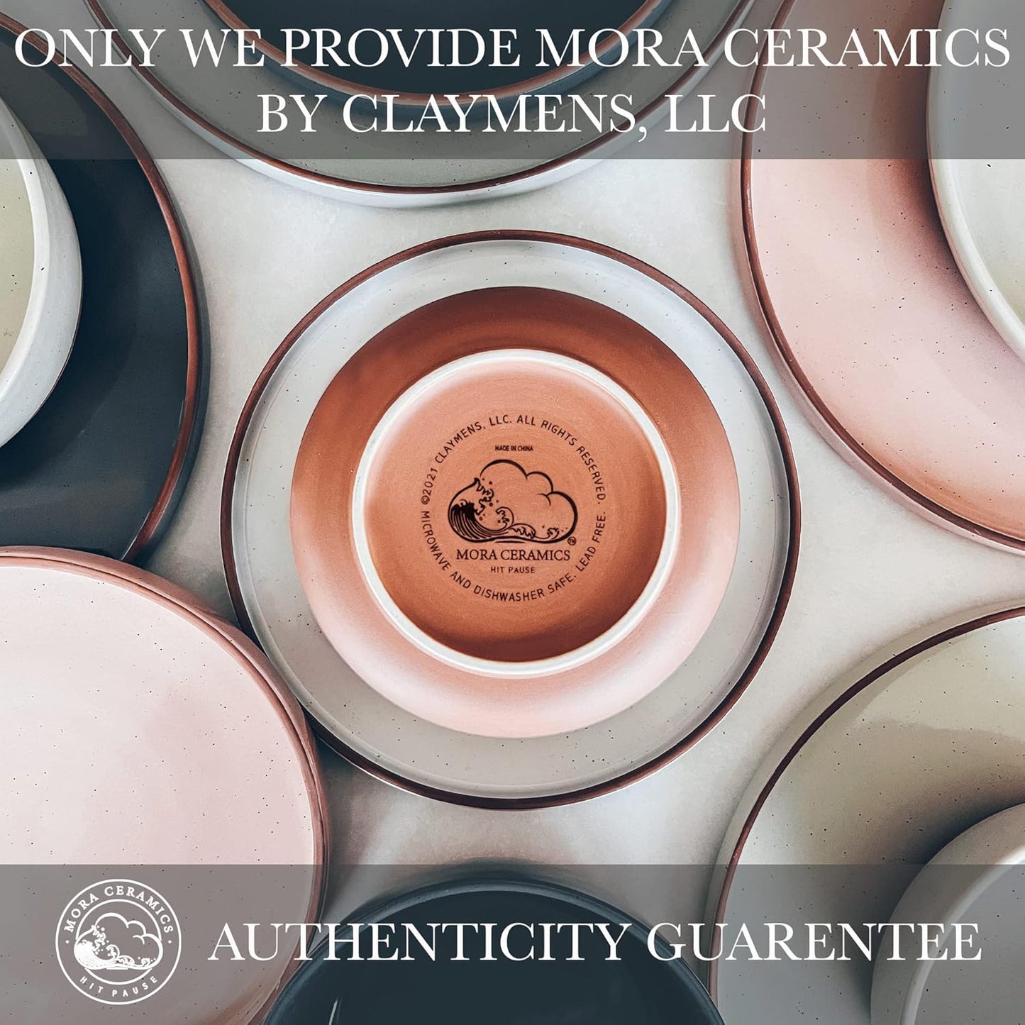 Mora Ceramic Flat Bowls Set of 4-25 oz- For Soup, Salad, Rice, Cereal, Breakfast, Dinner, Serving, Oatmeal, etc - Microwave, Dishwasher and Oven Safe Porcelain Bowl for Eating and Kitchen - Vanilla