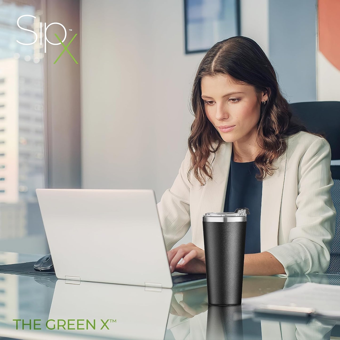 SIPX™ Triple-Insulated Tumblers - 16oz. Premium Modern Tumbler With Lid, insulated Cup Keeps Hot For 6 Hours, Stainless Steel Tumbler Made Of Sustainable Material, Coffee Travel Mug For Home & Office