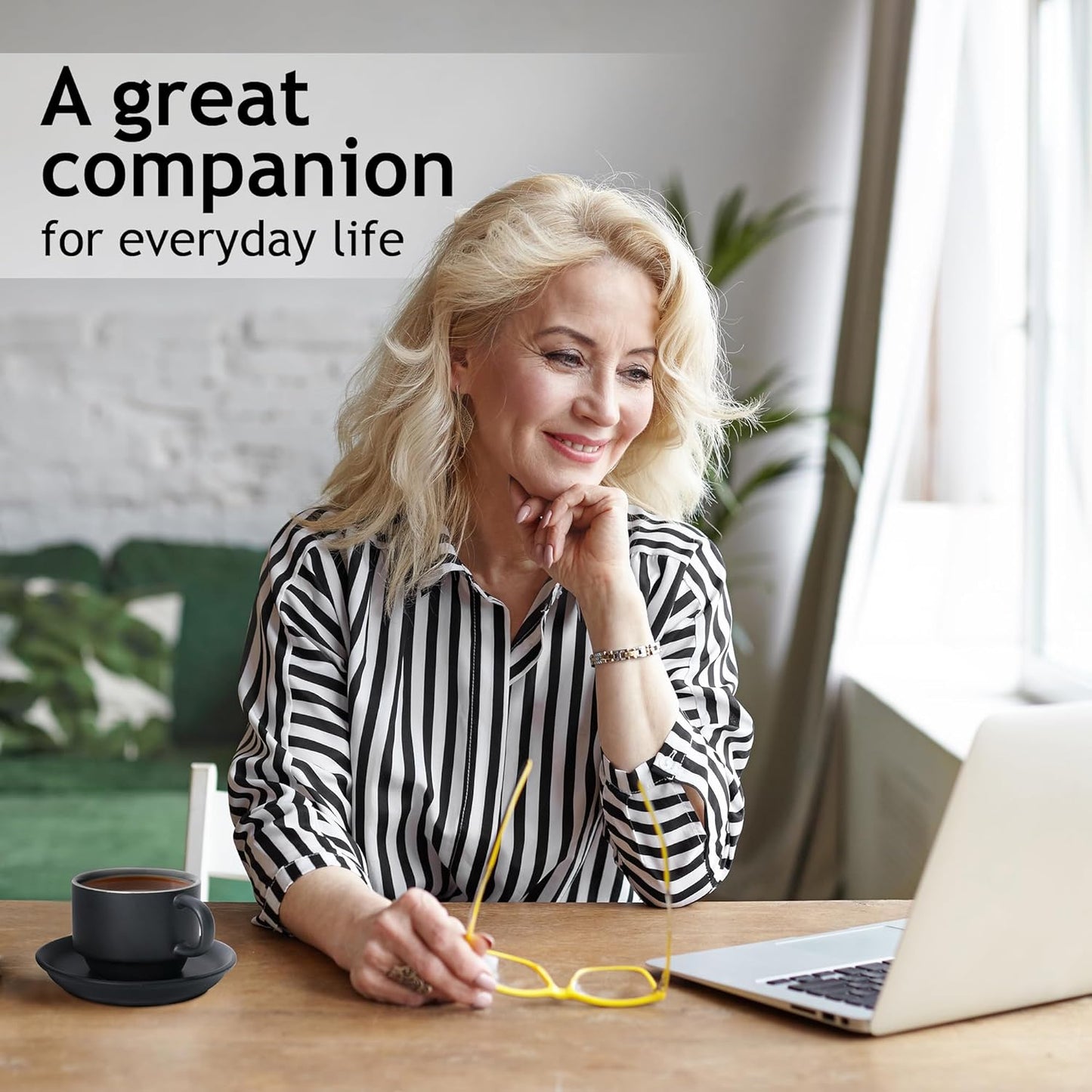 MIAMIO - 2.5 oz Espresso Cup Set with Saucers Coffee Mug Set of 6 - Ceramic Coffee Mug Stackable Espresso Mug with Stand for Coffee Drinks, Latte, Cafe Mocha - Le Papillon Collection (Black)