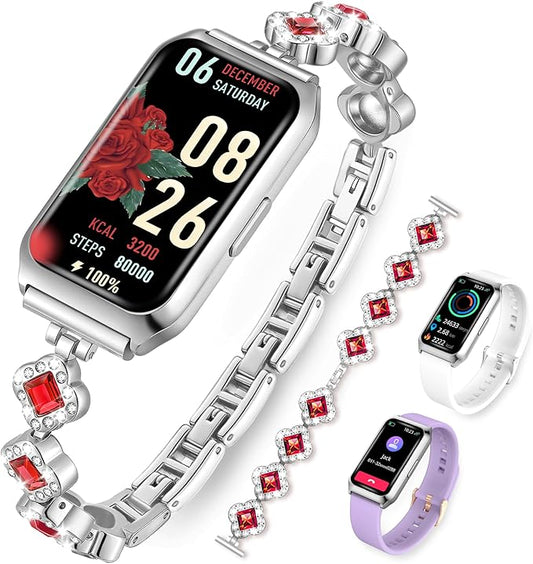 Smart Watches for Women,Fitness Tracker Watches with Sleep Monitor/Heart Rate/Blood Oxygen,IP68 Waterproof FitnessTracker with Long Battery Life,Excellent Appearance Design for Android/iOS Phones
