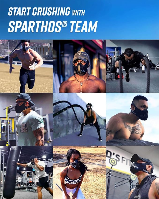 Sparthos High Altitude Mask - Simulate High Altitudes - for Gym, Cardio, Fitness, Running, Endurance and HIIT Training [16 Breathing Levels]