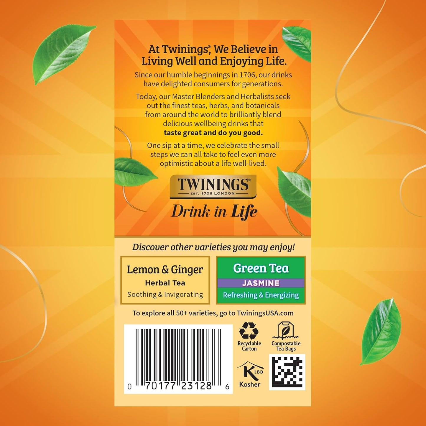 Twinings Camomile, Honey & Vanilla Herbal Tea individually Wrapped Bags, 20 Count (Pack of 1), Naturally Caffeine-Free, Enjoy Hot or Iced, 20 Teabags
