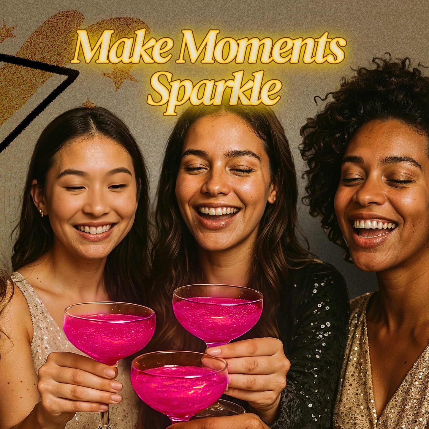 BeePoint Pink Edible Glitter for Drinks 15g - Food Grade, Vibrant Color Shimmer Powdered Dust for Drinks, Cocktails, Cake Decorating, Baking, Chocolates, Candy, Sweets, & Cookies - Vegan & Gluten Free