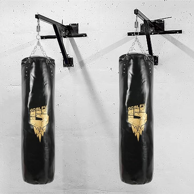 Hanging Punching Bag for Adults, 4ft PU Heavy Unfilled Boxing Bag Set with 10OZ Boxing Gloves for Kickboxing Boxing Karate Home Gym