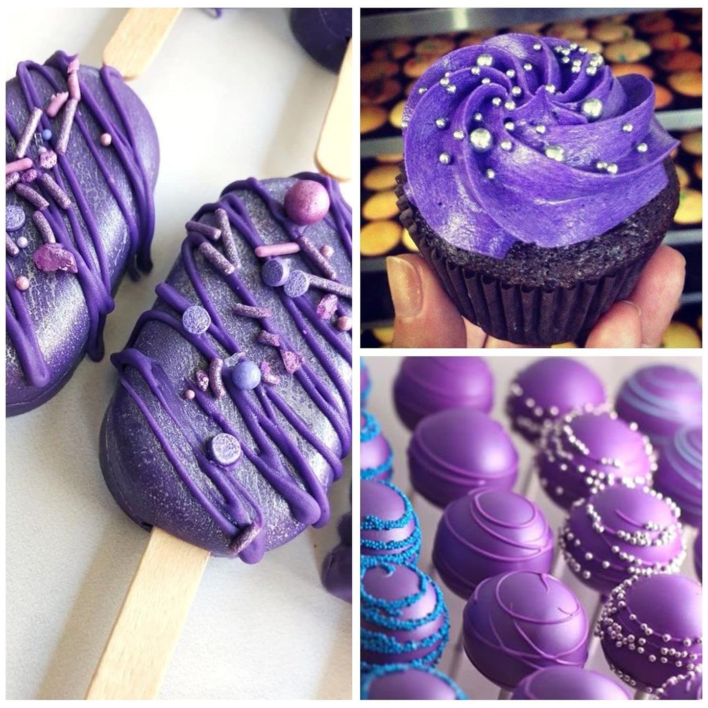 Edible Glitter - 30g Edible Luster Dust Metallic Food Grade Coloring Glitter for Drinks, Cake Decorating, Baking - Edible Dust Powder Shimmer Sprinkle Powder for Icing, Cocktail, Wine, Candy (Violet)