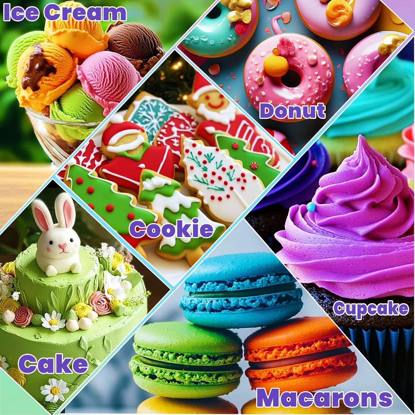 Food Coloring Liquid- 18 Vibrant Colors Food Dye Colorantes Para Reposteria, Highly Concentrated Cake Decorating Food Coloring for Icing, Cake, Baking, Frosting, Easter Egg, Macaron, Slime - 6ml