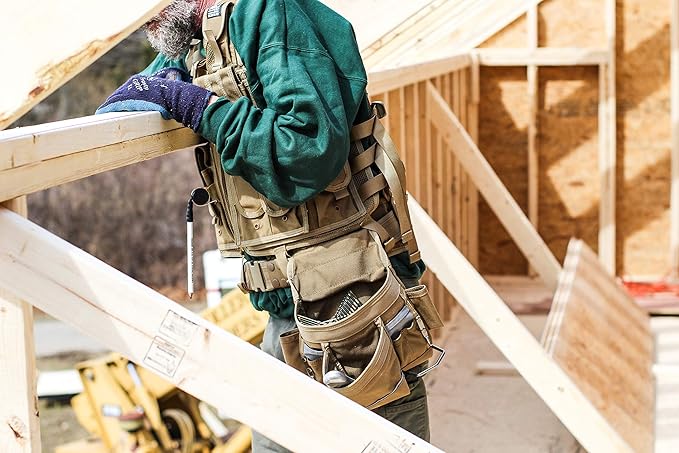 SOTG Charlie Tactical Tool Vest with Tools Pouches, Lightweight & Durable Construction Vest with Weight Dispersal Technology for Construction Work, Framers, Electricians, Carpenters
