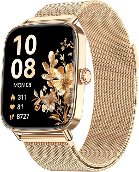 Smart Watches for Women, 1.85" HD Smartwatch (Answer/Make Calls), 100+ Sport Fitness Watch with Heart Rate/Sleep/SpO2 Monitor, IP68 Waterproof Reloj Inteligente Compatible iPhone/Samsung/Android