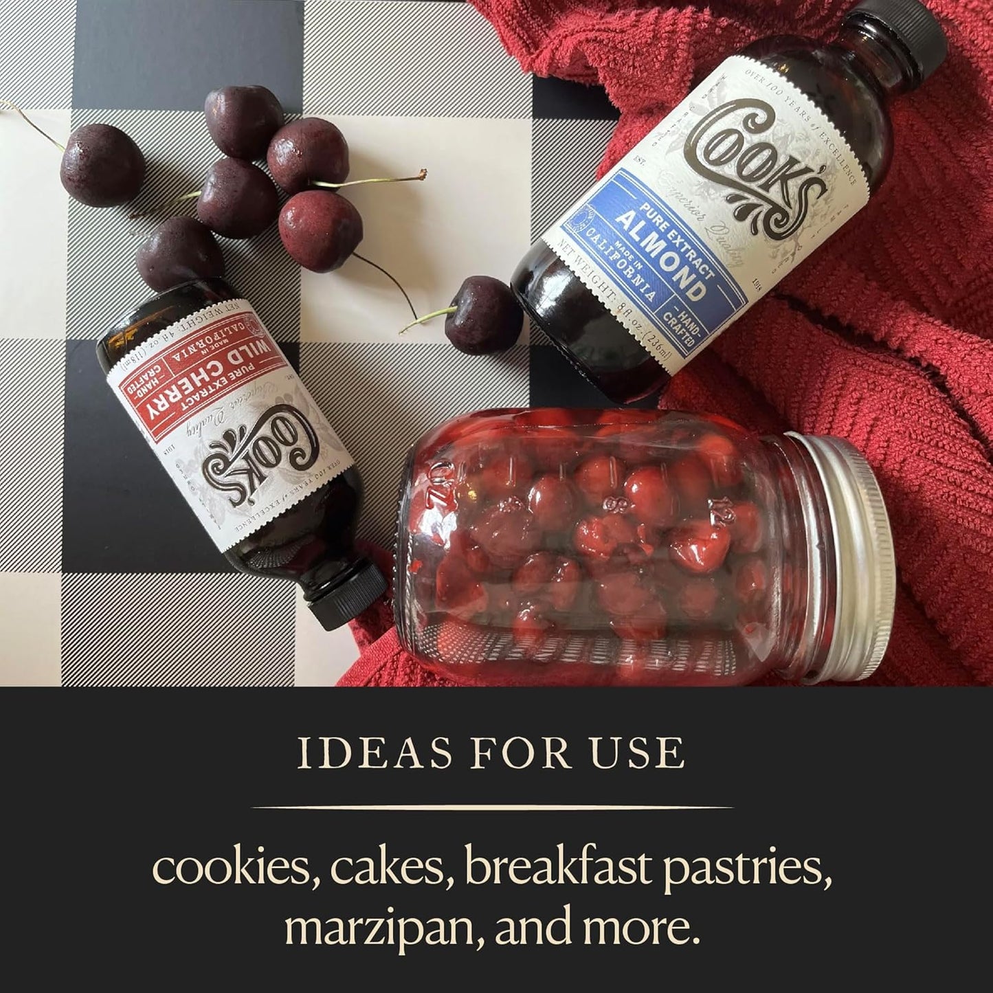 Cook's, Organic Pure Almond Extract, for Cookies, Cakes, Pastries, Allergen Free, 128 Ounces (1 Gallon)