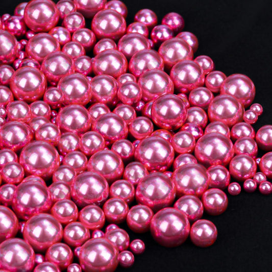 Twisweet Rose Gold Pearl Sprinkles for Cake Decorating, Edible Sugar Pearls for Baking, Mix Size, Cake Topper Cupcake Cookie Ice Cream Dessert Decorations, Valentine Mother's Day Birthday Wedding Party Supplies(130g/4.58oz)