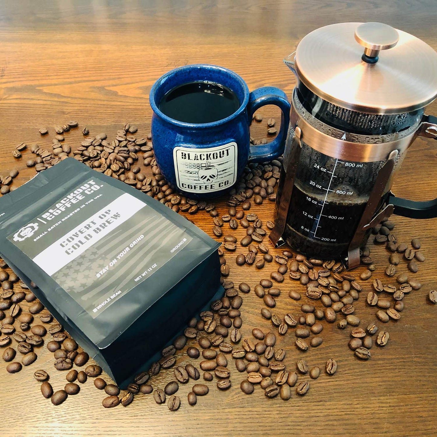 Blackout Coffee Covert Op Cold Brew Medium Roast - Perfect for Cold Brew, Drip, and Pour Overs - Small Batch Freshly Roasted in the USA - 12 oz Bag (Ground Coffee)