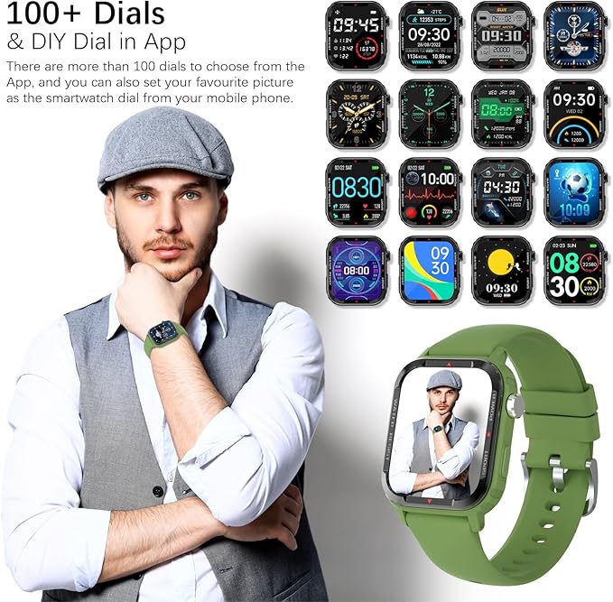 Smart Watches for Men (Answer/Make Call), Fitness Tracker with 123 Sport Modes, Heart Rate Monitor, Spo2, Step Counter, Sleep Tracker, IP68 Waterproof Sports Watch, Fitness Watch for iPhone ＆ Android