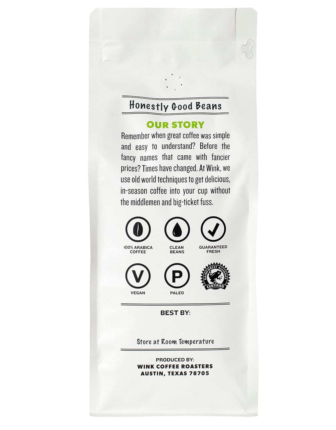 Wink Coffee Super Crema Espresso - 100% Arabica Whole Bean Coffee - Large 2.2 Pound Bag - Colombian Single Origin - Rich, Smooth, Full Bodied and Complex, Sustainable Sourcing