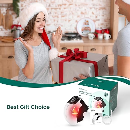 Snailax Cordless Knee Massager with Heat, 3 Vibration Modes & 3 Heating Levels, Knee Brace Wrap, Gifts