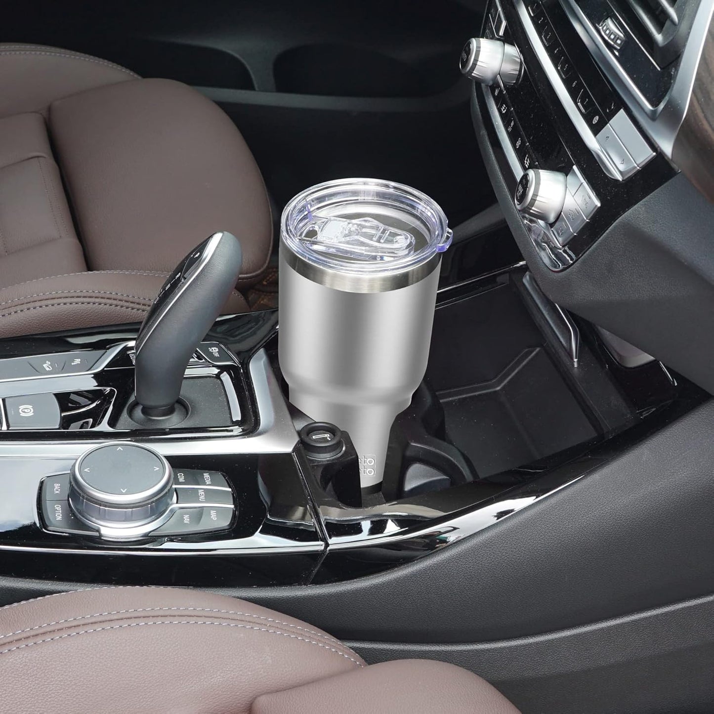 WETOWETO 30oz Tumbler, Stainless Steel Vacuum Insulated Water Coffee Tumbler Cup, Double Wall Powder Coated Spill-Proof Travel Mug Thermal Cup for Home Outdoor (Stainless, 1 Pack)