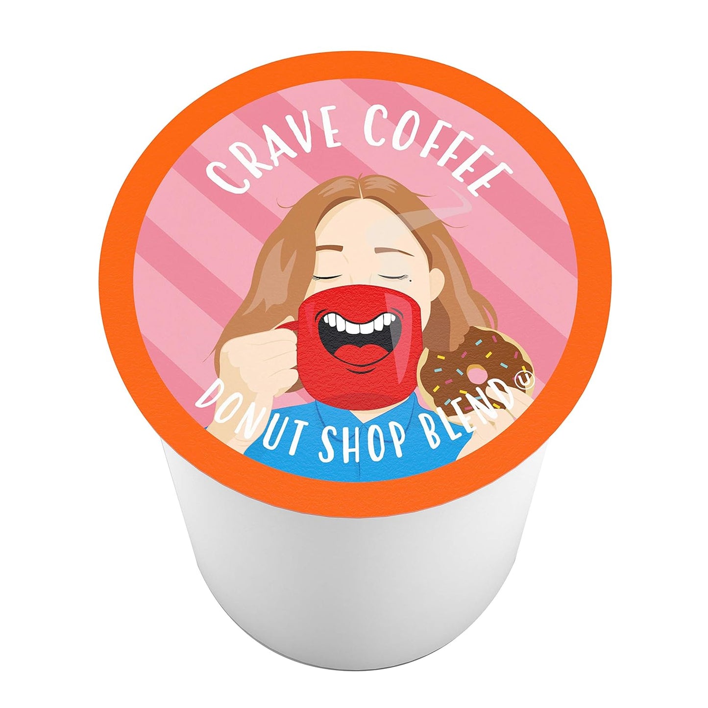 Crave Beverages Donut Shop - Medium Roast Coffee Pods for Keurig K Cup Brewers, 100 Count