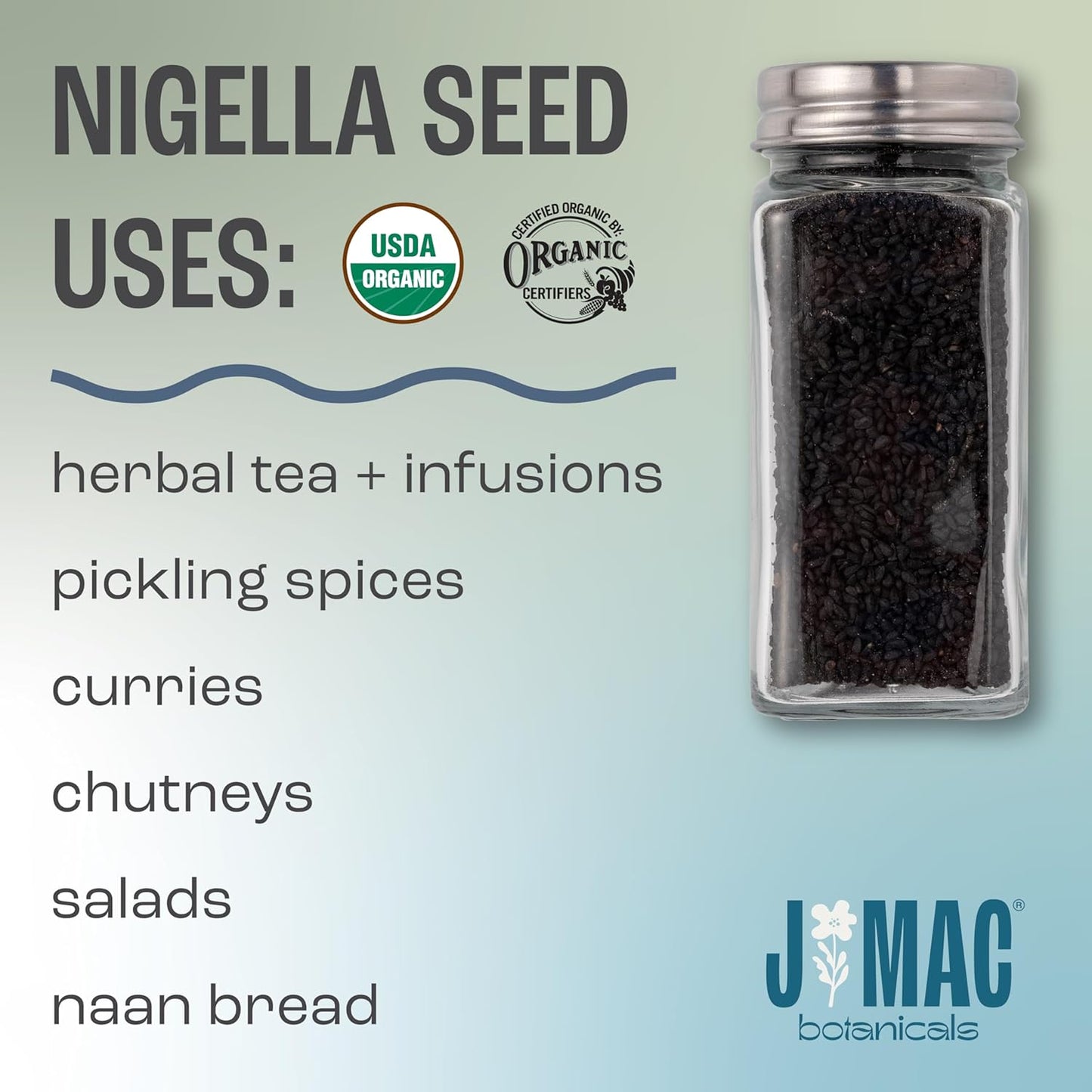 J Mac Botanicals, Organic Nigella Seeds (1 Pound), USDA Certified, black cumin seed, Nigella Sativa, Kalonji Seeds