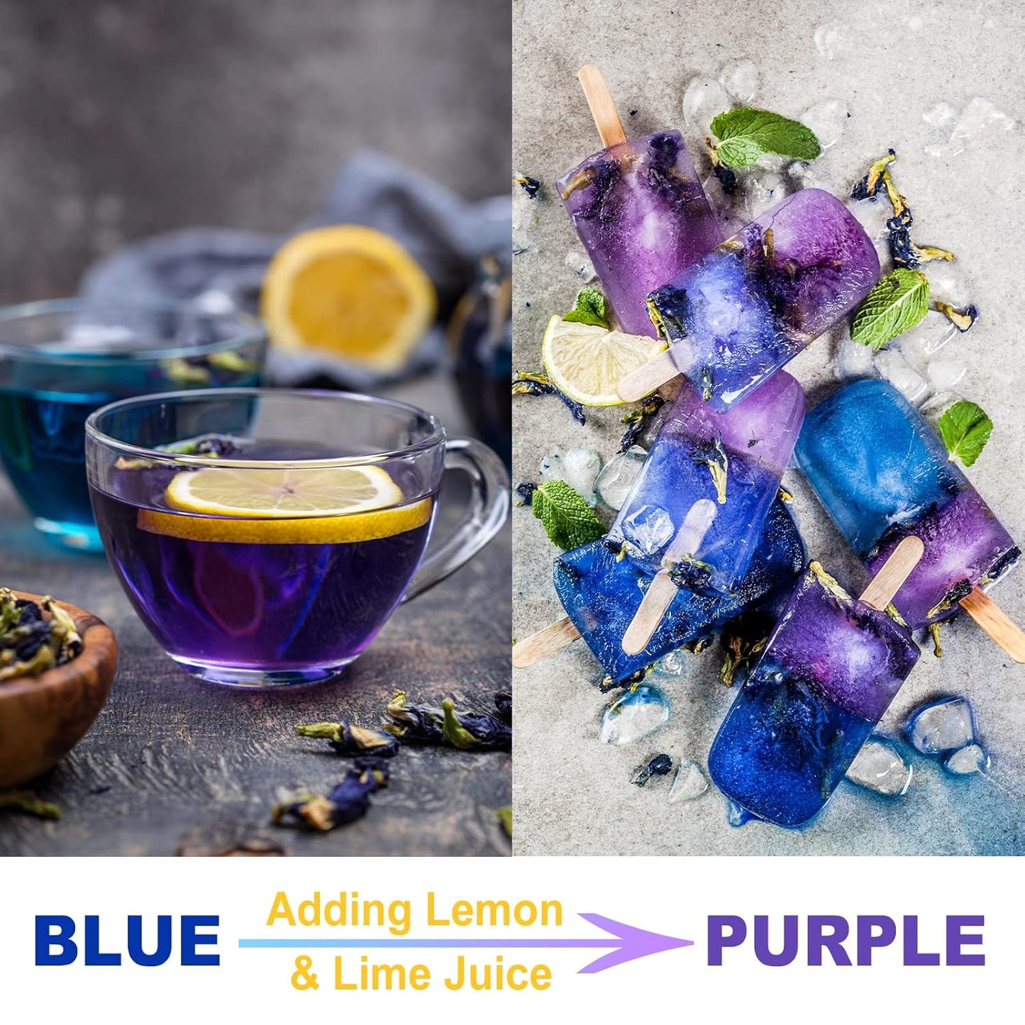 FullChea - Butterfly Pea Flower Tea Bags, 30 Teabags, 1.3g/bag - Premium Dried Butterfly Pea, Cultivated From Thailand - Non-GMO - Caffeine-free - Rich In Antioxidants & Support Eye Health