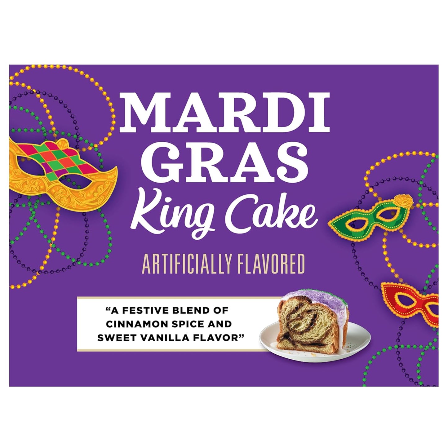Community Coffee Mardi Gras King Cake Flavored, 60 Single-Serve Keurig K-Cup Pods, Medium Roast, 60 Count (Pack of 1)