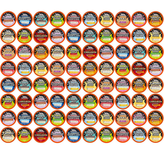 Java Factory Flavored Coffee Pods, Assorted Sampler, Variety Pack, Compatible with K Cup Brewers Including 2.0, 80 Count