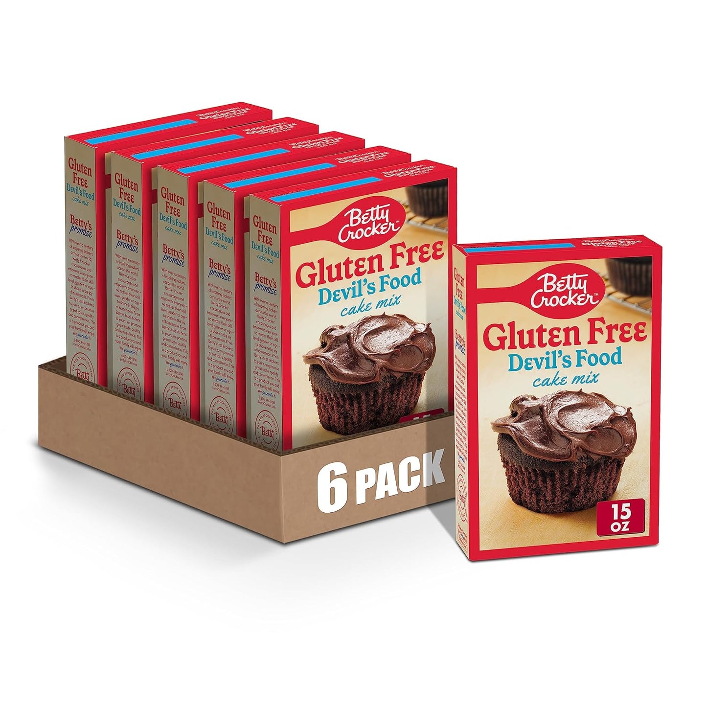 Betty Crocker Gluten Free Devil's Food Cake Mix, 15 oz. (Pack of 6)