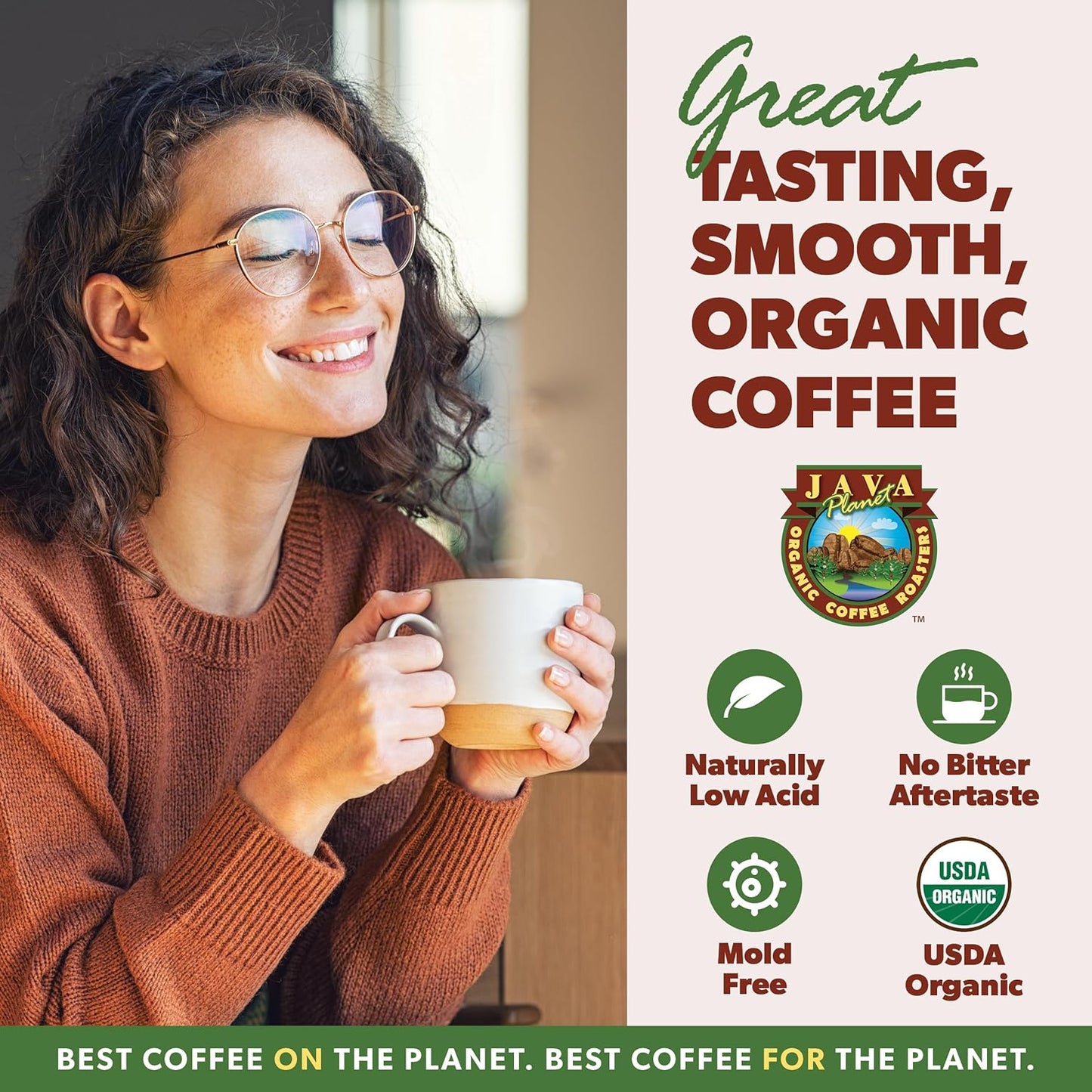 Low Acid Organic Coffee – Whole Bean, Mold-Free & Stomach Friendly by Java Planet, Sumatran Single Origin Coffee, Dark Roast, Smooth Full Flavored, 5LB Bag