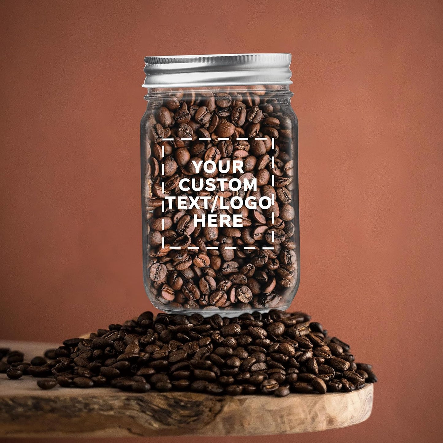 DISCOUNT PROMOS 50 Decorating Mason Jars Set, 12 oz. - Customizable Text, Logo - Canning, Aluminum Lid - Clear