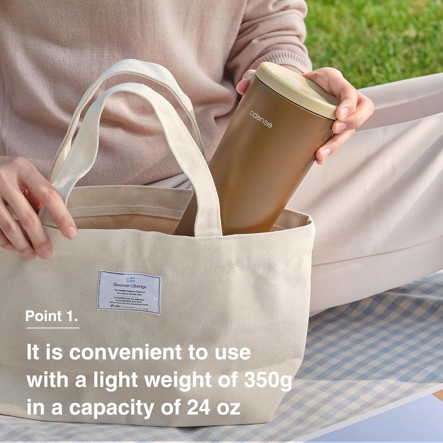 Odense Legodt Straw Tumbler 24oz - Double Stainless Vacuum Insulated Tumbler with Lid & Straw - Travel Mug, Water Bottle for Iced Coffee & Iced Tea, Cold Drinks, Dishwasher Safe(Tangerine Yellow)