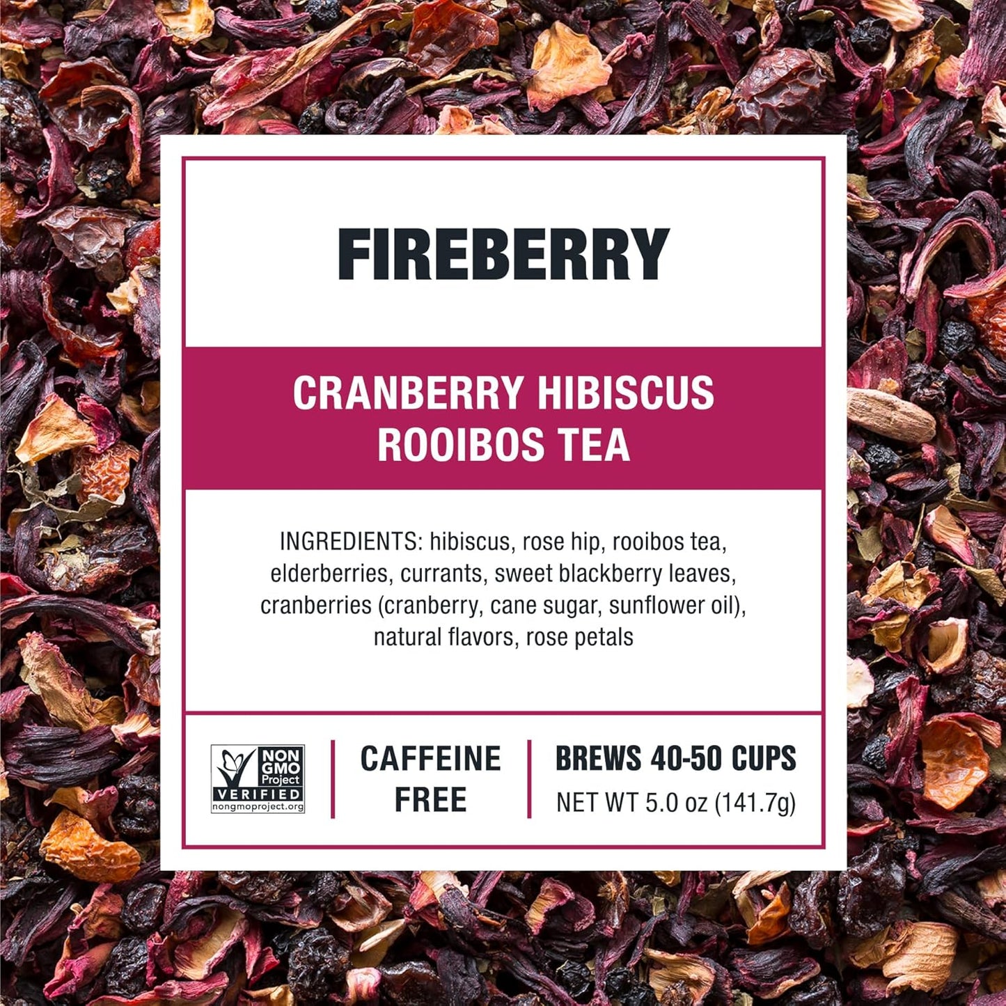 Tiesta Tea - Fireberry Cranberry Hibiscus Rooibos Tea | Loose Leaf | Premium Non-Caffeinated Rooibos Blend | Make Hot or Iced & Brews Up to 50 Cups | 30oz Refillable Tin, Pack of 6