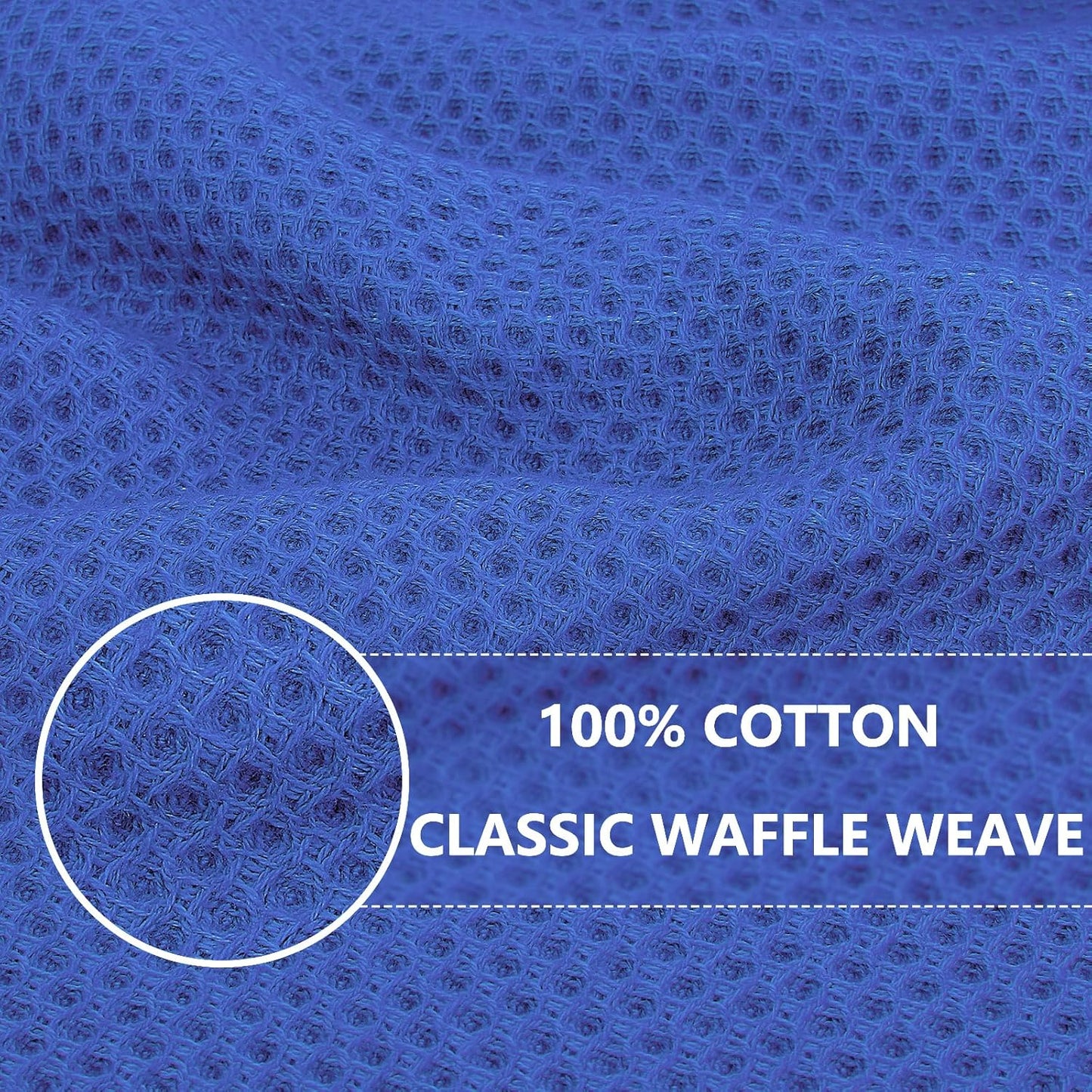 Homaxy 100% Cotton Waffle Weave Kitchen Dish Cloths, Ultra Soft Absorbent Quick Drying Dish Towels, 12 x 12 Inches, 12-Pack, Blueberry