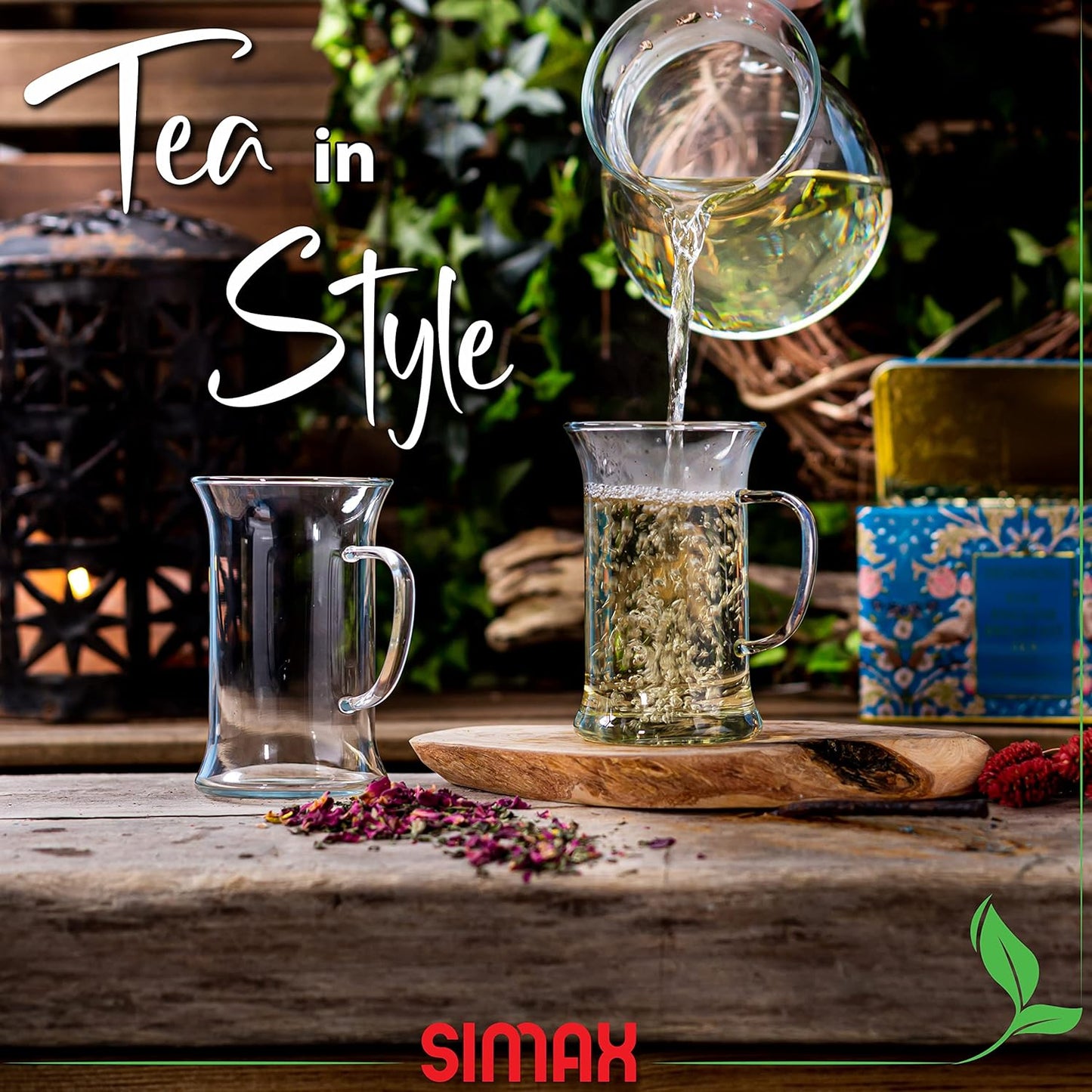 Simax Glassware 20 Oz. Glass Teapot | Short Spout, Microwave and Stovetop Safe, Heat, Cold, and Thermal Shock Resistant Borosilicate Glass, Makes a Stunning Presentation