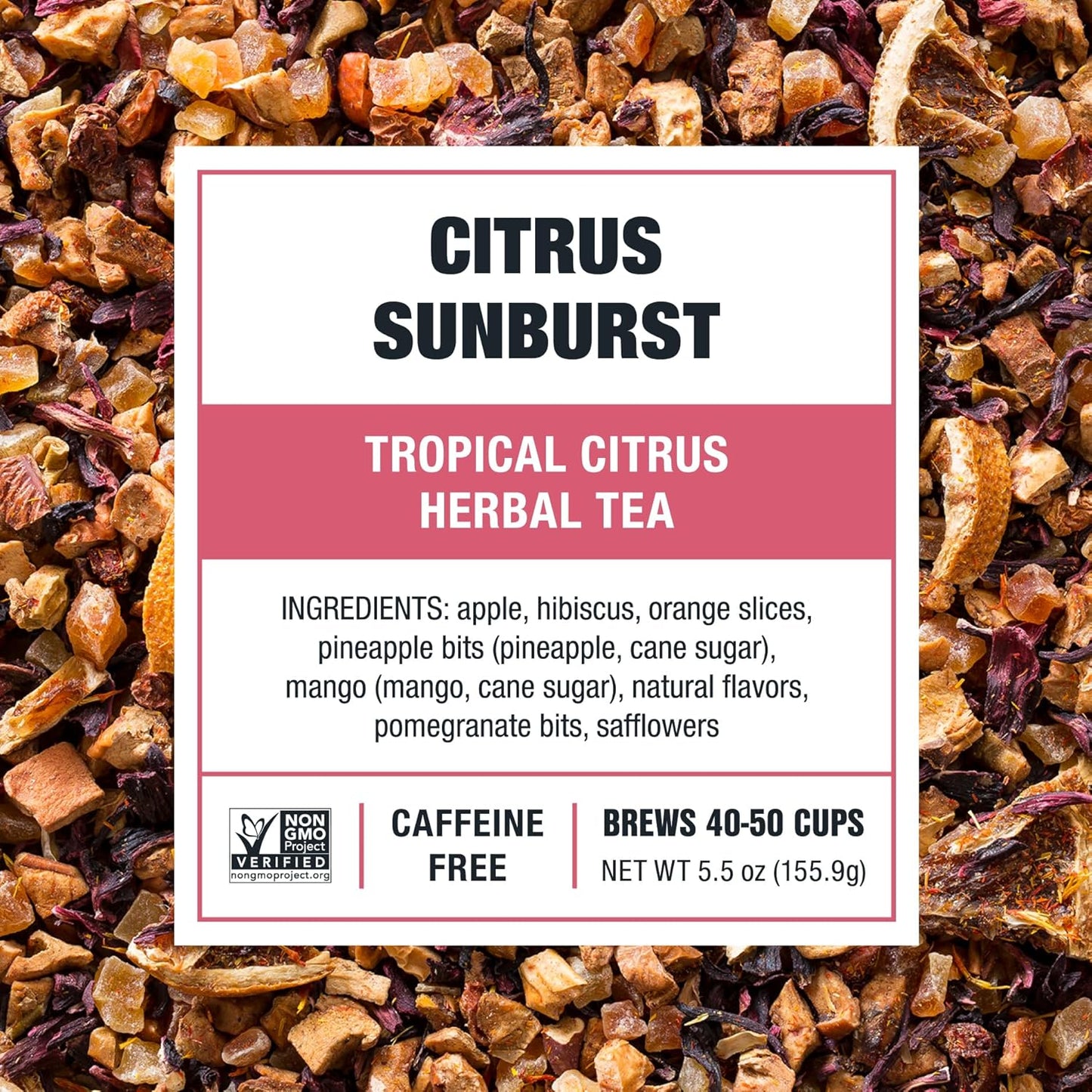 Tiesta Tea - Citrus Sunburst, Loose Leaf, Tropical Citrus Herbal Tea, Premium Non-Caffeinated Fruit Blend, Make Hot or Iced, Brews Up to 50 Cups, 5.5 Ounce Refillable Tin