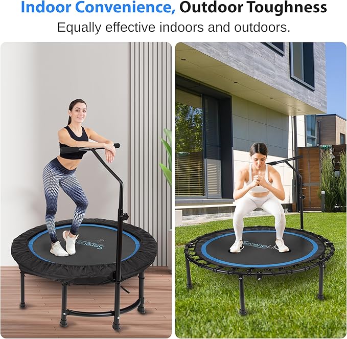 SereneLife 40"/48" Foldable Mini Trampoline - Compact Fitness 264 lbs