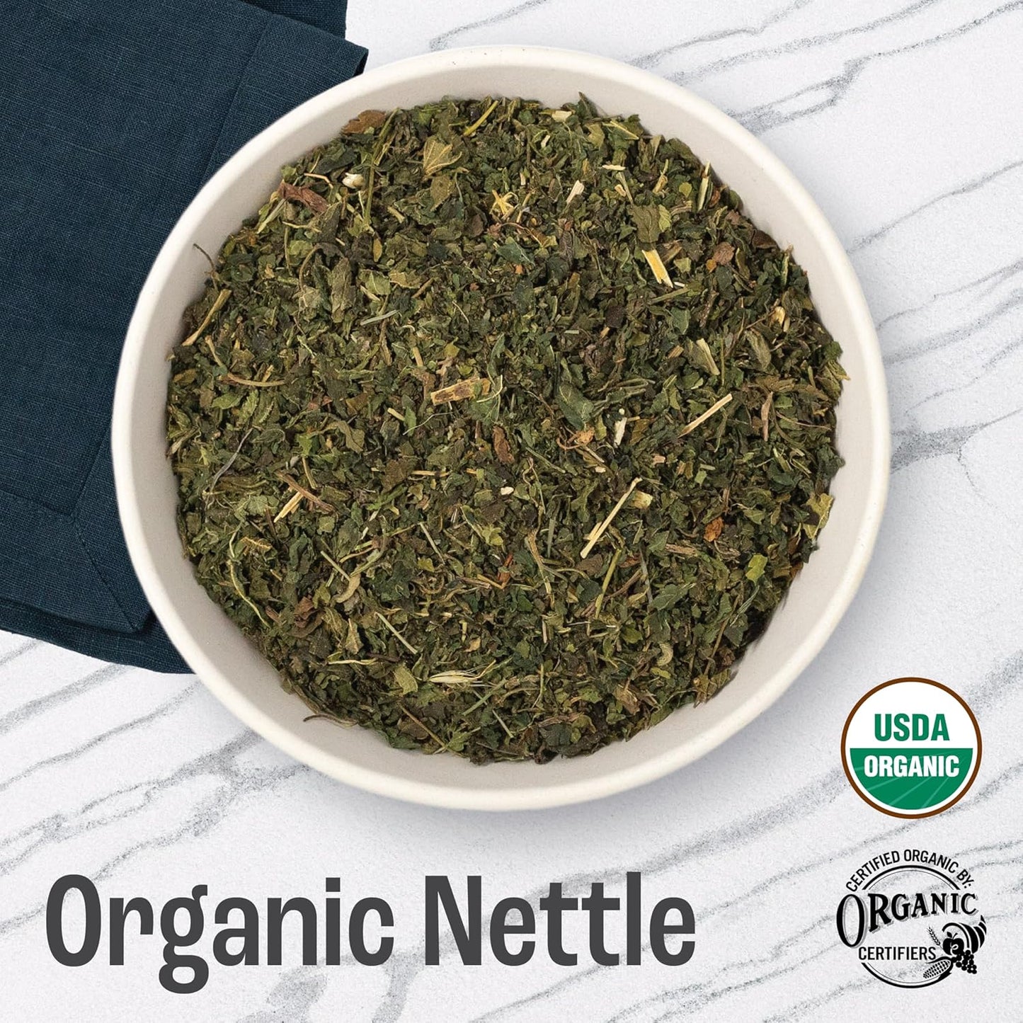 J MAC BOTANICALS Organic Nettle Leaf Herbal Tea (4 oz, 50+ Cups) Certified USDA Organic, Dried stinging nettle tea, 1 Pound Bulk Bag, Urtica dioica