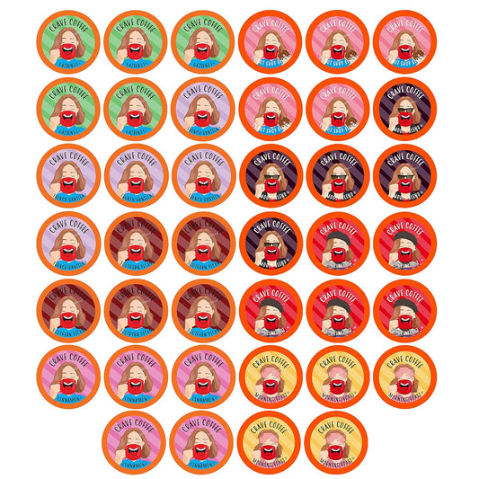 Crave Beverages Coffee Lovers - Flavored and Non Flavored Coffee Pods, for Keurig K Cup Brewers, 40 Count