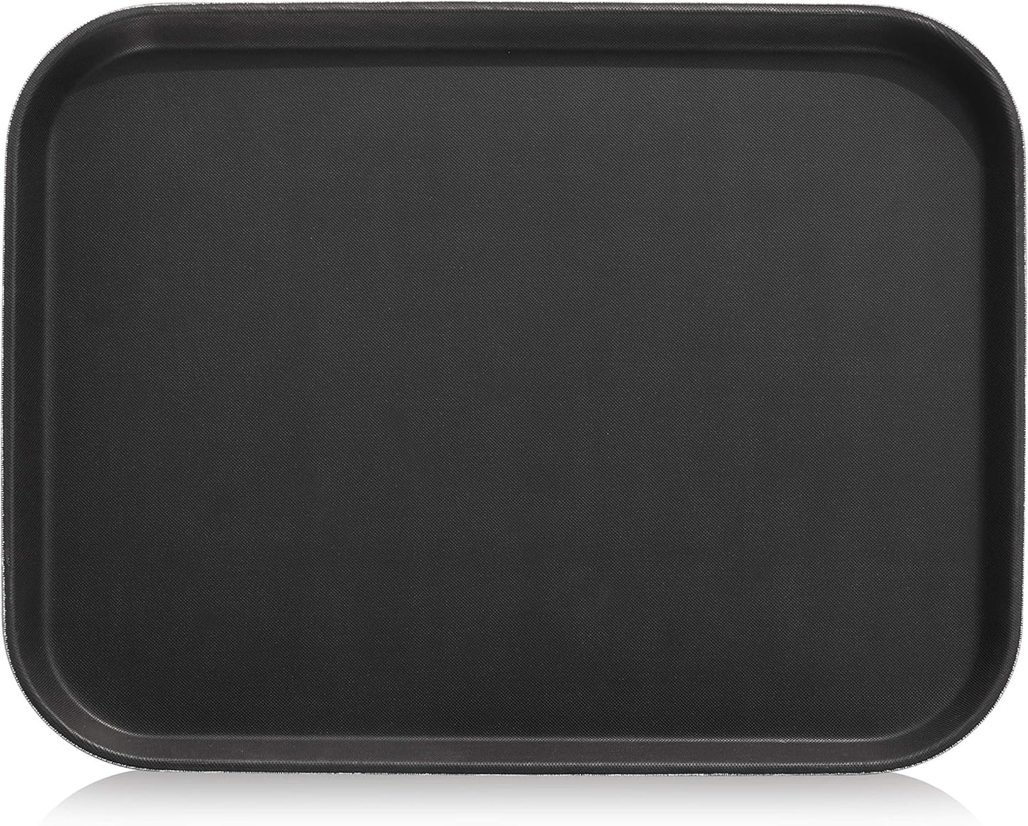 New Star Foodservice 25095 Restaurant Grade Non-Slip Tray, Plastic, Rubber Lined, Rectangular, 14-Inch x 18-Inch, Black