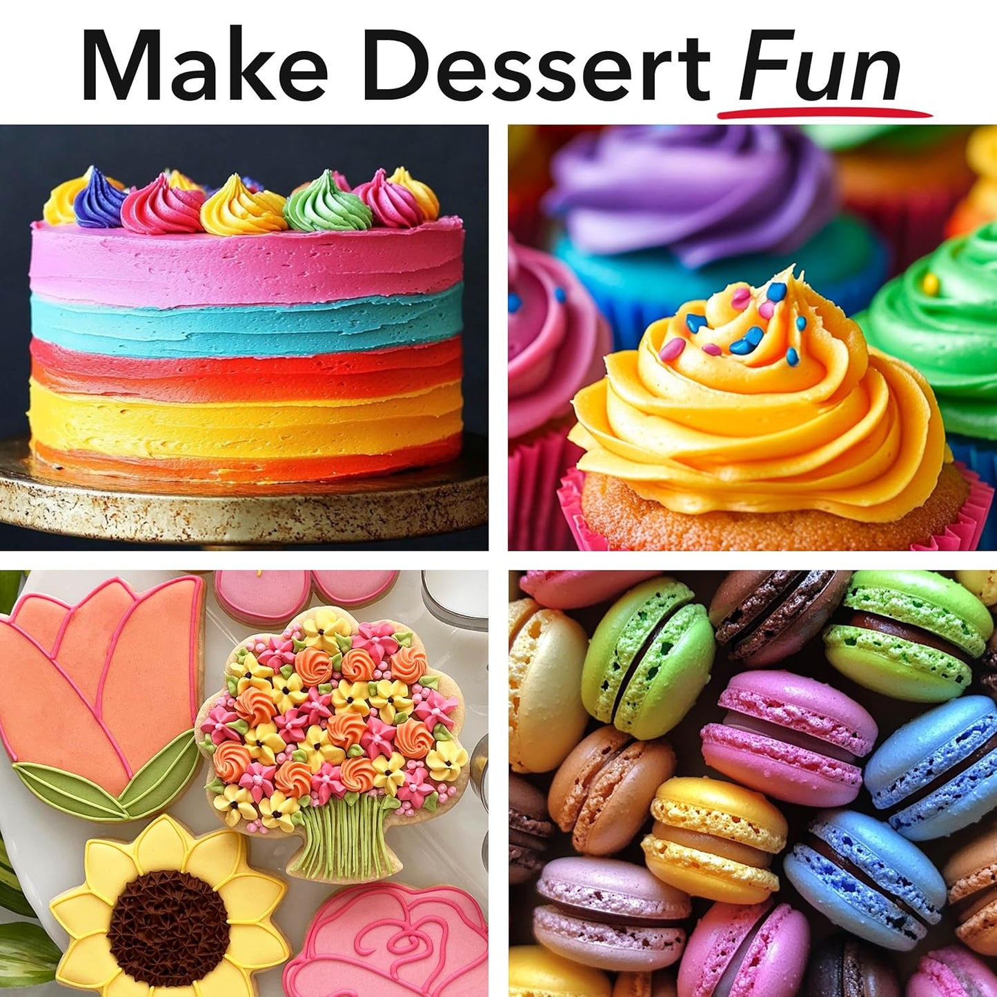 Ann Clark Gel Food Coloring Made in USA .7 oz, 6 Colors