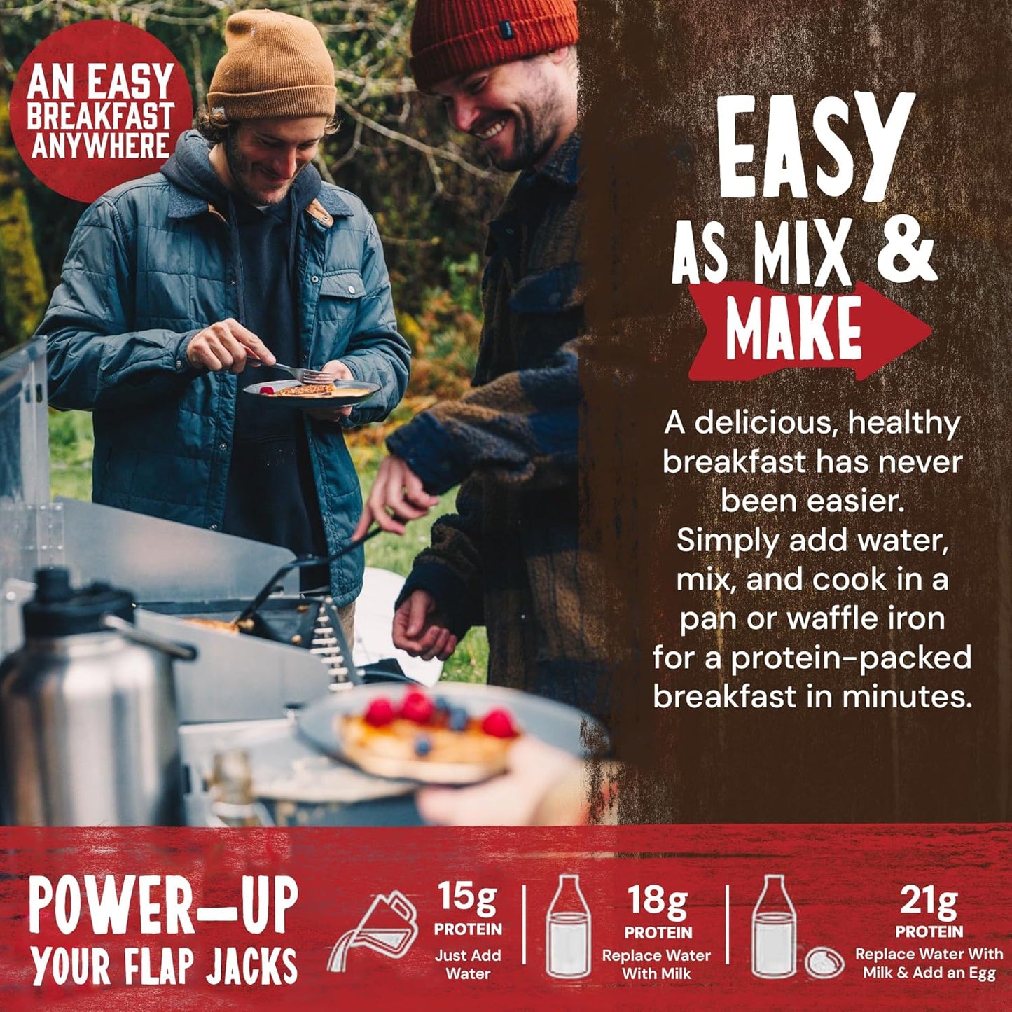 Kodiak Cakes Protein Pancake Power Cakes, Flapjack and Waffle Baking Mix, Buttermilk, 20 Oz, (Pack of 6)