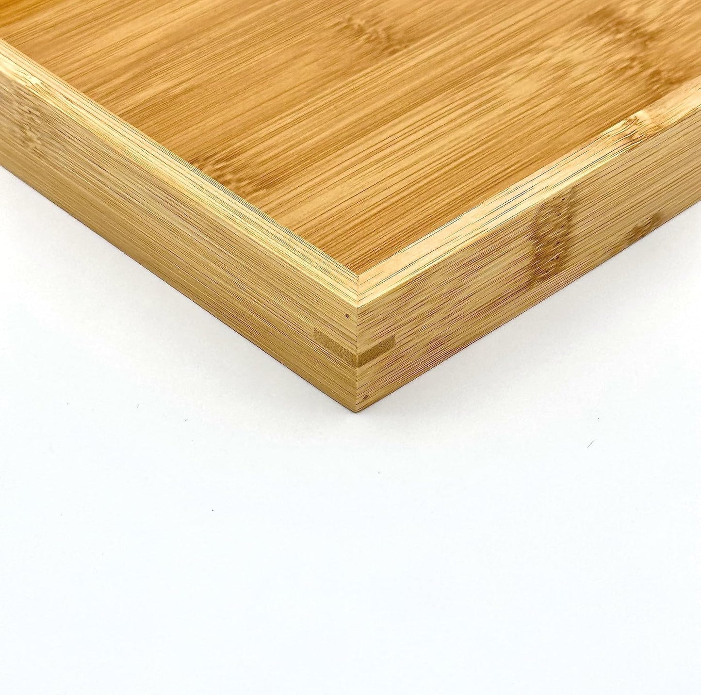 Bam & Boo (1-Pack) Natural Bamboo Rectangle Serving & Vanity Tray - for Kitchen, Bathroom, Countertop, Coffee Table (13.75" x 10.25" x 1.2")