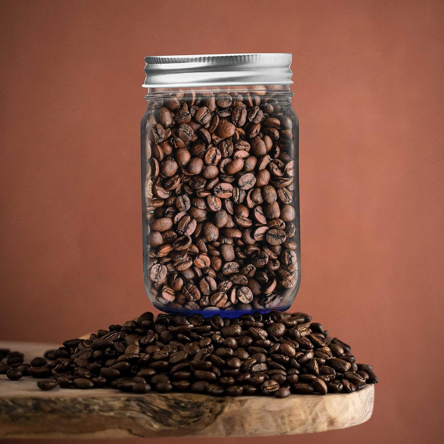 DISCOUNT PROMOS 10 Decorating Mason Jars Set, 12 oz. - Canning, Aluminum Lid - Blue