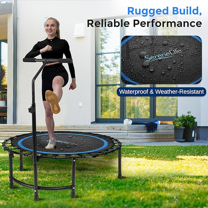 SereneLife 40"/48" Foldable Mini Trampoline - Compact Fitness 264 lbs