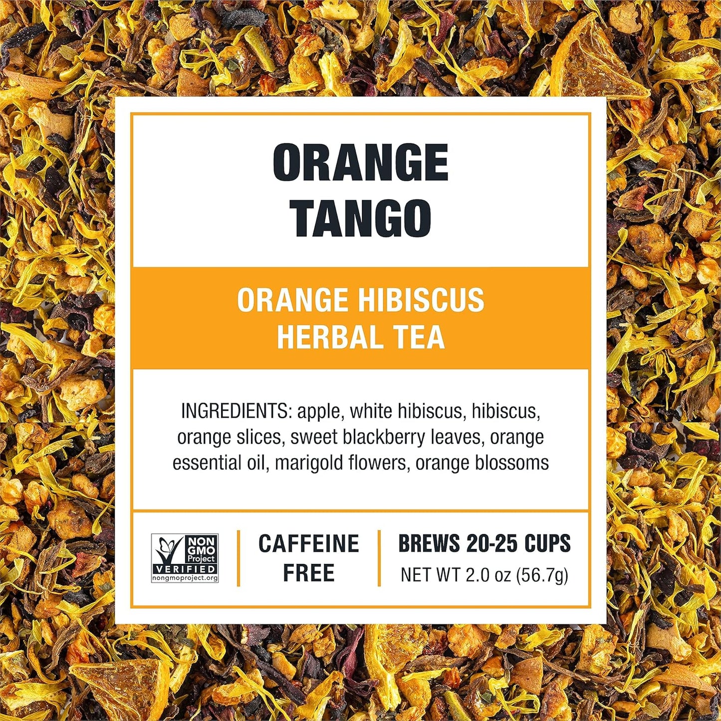 Tiesta Tea - Orange Tango, Loose Leaf, Orange Hibiscus Herbal Tea, Premium Non-Caffeinated Fruit Blend, Makes Hot or Iced & Up to 25 Cups, 2oz Resealable Pouch